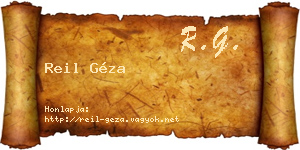 Reil Géza névjegykártya